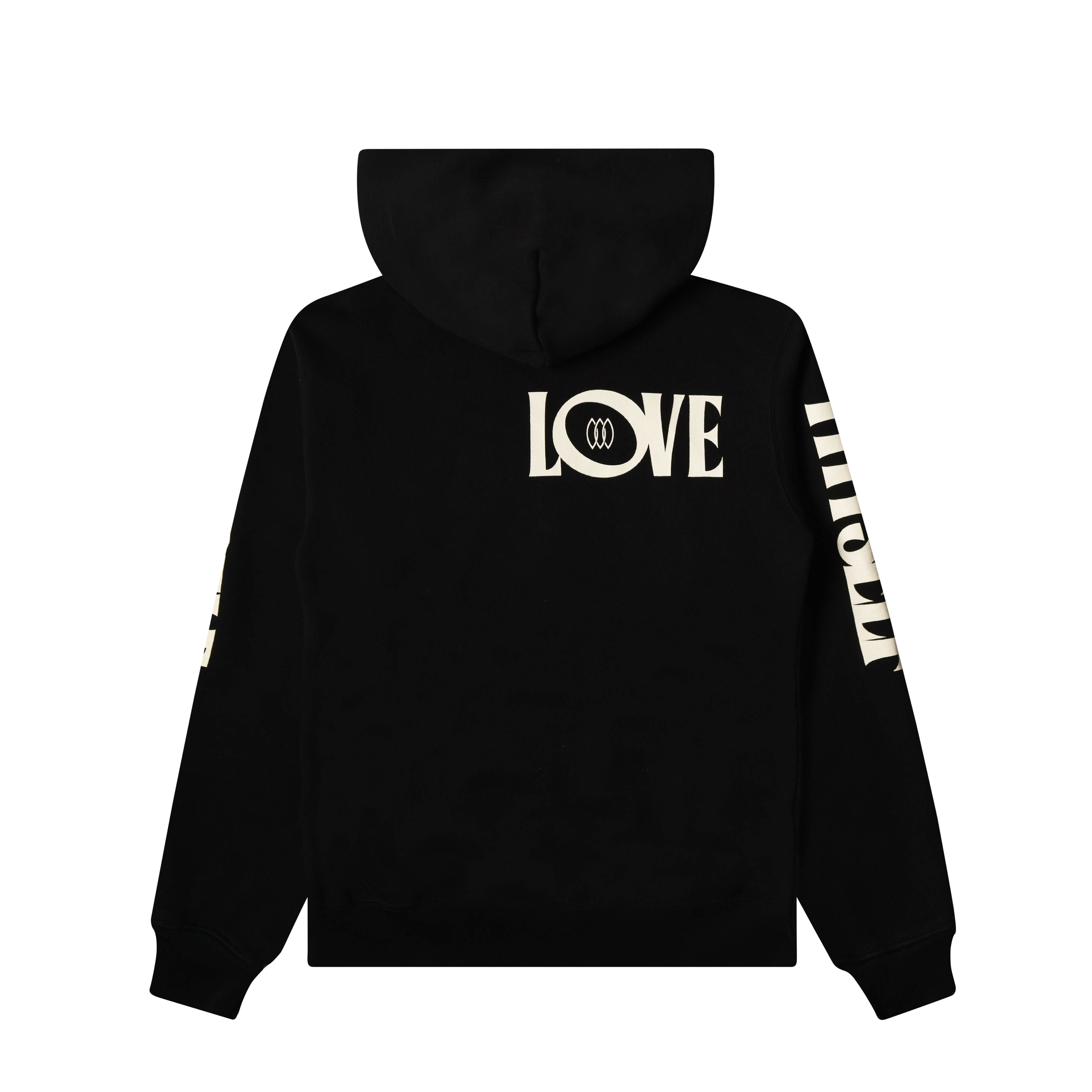 Back View of Know Love Hoodie in Black by Her Kai & I